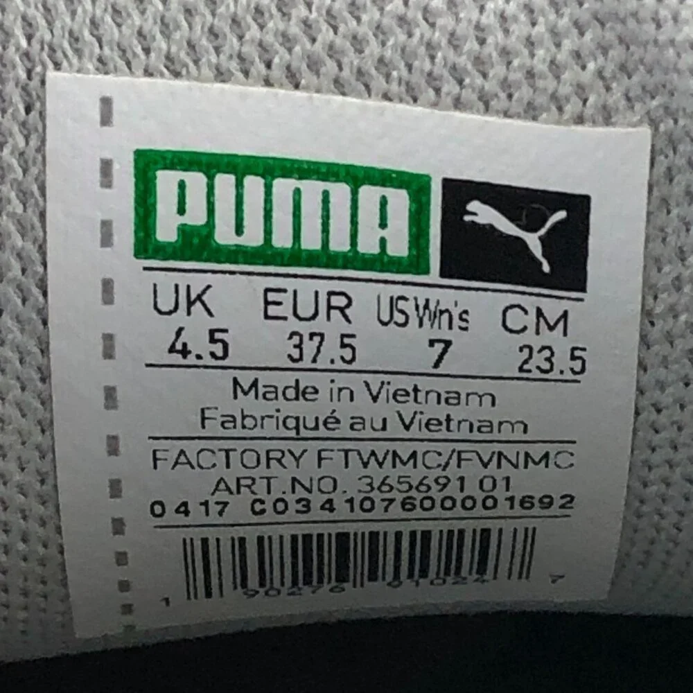 Puma Women's Size 7 Trace Grey Suede Low Top Platform Casual Sneakers 365691-01